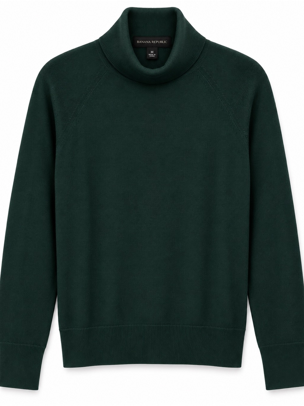 Banana Republic 100% Merino Wool Turtleneck Sweater - Dark Green, Size M